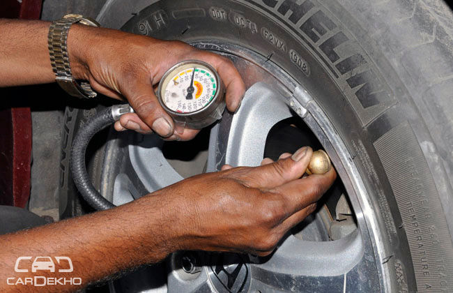 Checking-of-tyre-pressure