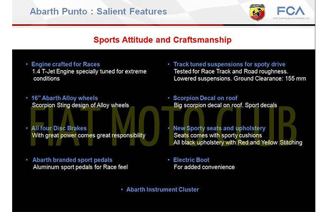 Arbath Punto Specifications