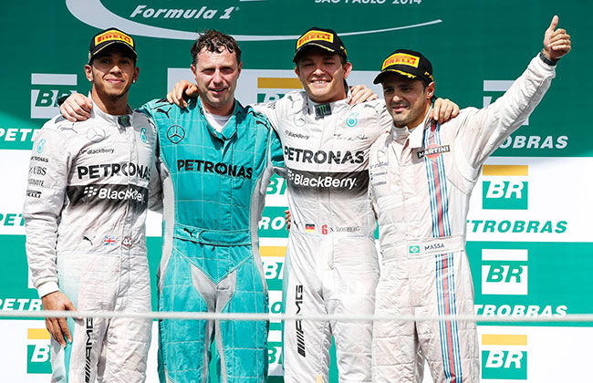 Brazilian Grand Prix; 11th One-two finish for Team Mercedes with Rosberg on top