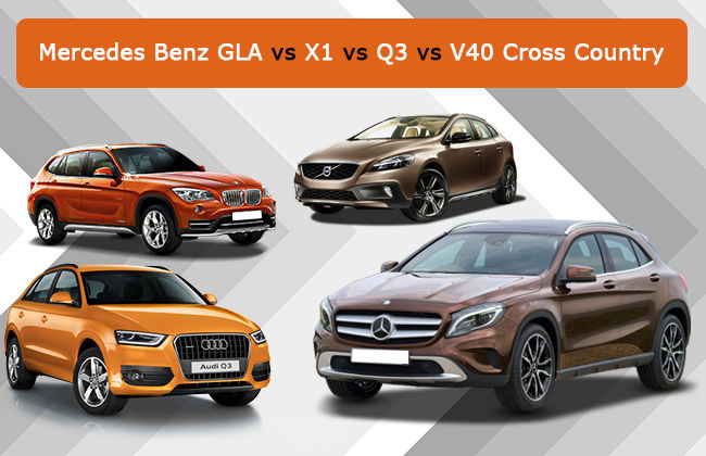 Mercedes Benz GLA vs Audi Q3 vs BMW X1 vs Volvo V40