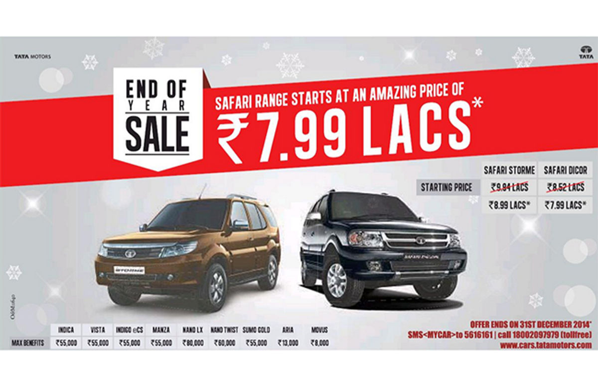 Avail Rs 95,000 Discount on Tata Safari Storme Avail Rs 95,000 Discount on Tata Safari Storme