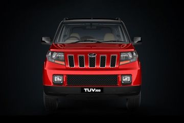 Mahindra TUV 300 2015-2019 The front end features a vertical nose that gives the SUV a high-riding stance. The fascia also adorns a boxy design scheme, thanks to the shape of the grille and fog lamps.