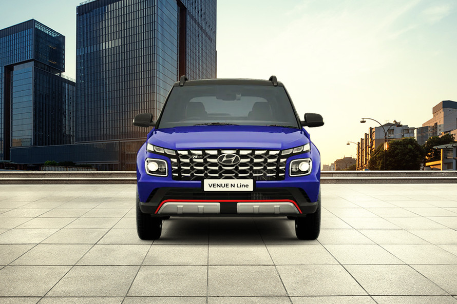 హ్యుందాయ్ వెన్యూ ఎన్ లైన్ ముందు వీక్షణ