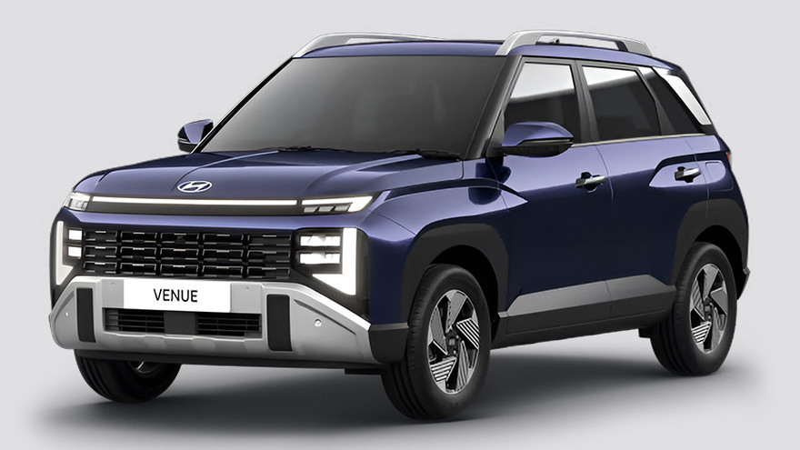 हुंडई वेन्यू आगे बाईं तरफ का चौथाई दृश्य