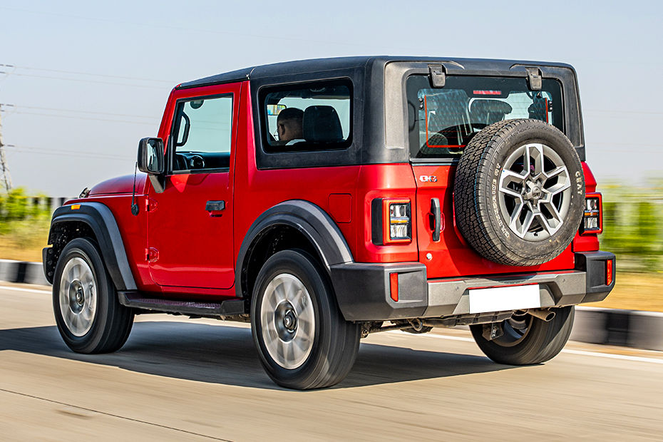 Mahindra Thar OG Driving: Rear Left Three Quarter View