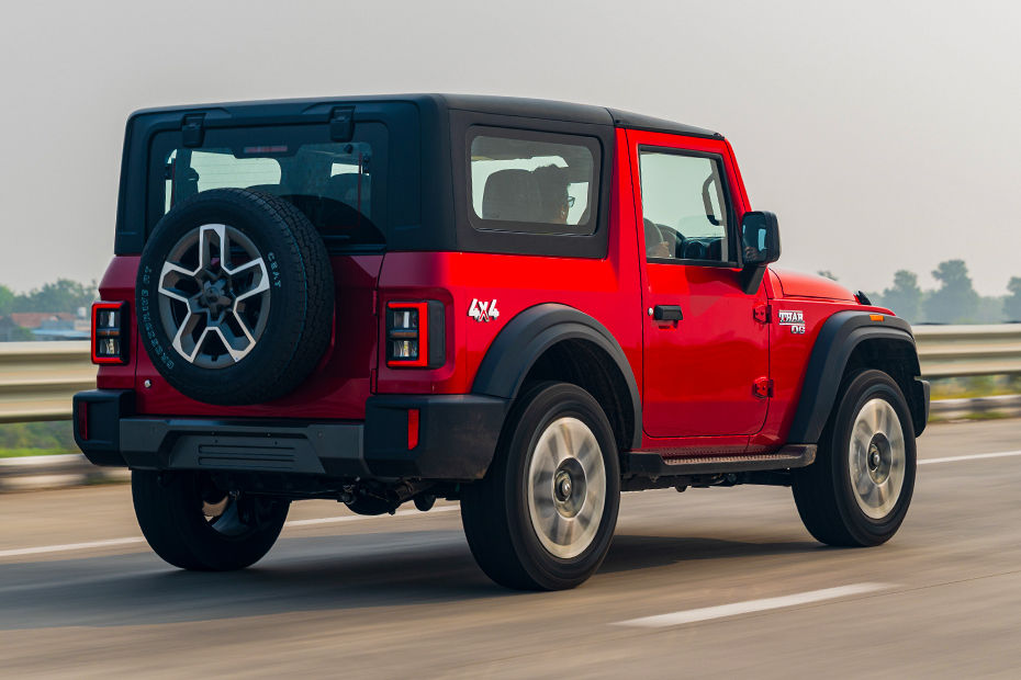 Mahindra Thar OG Driving: Rear Right Three Quarter View