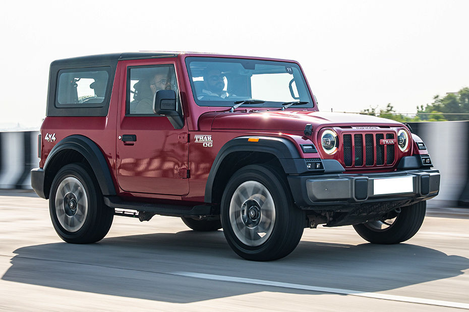 Mahindra Thar OG Driving: Front Right Quarter View