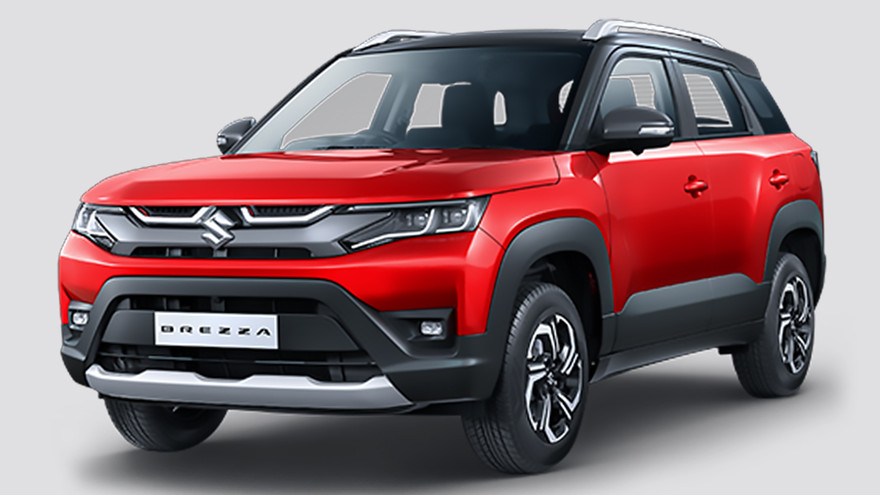 मारुति सुजुकी ब्रेजा आगे बाईं तरफ का चौथाई दृश्य