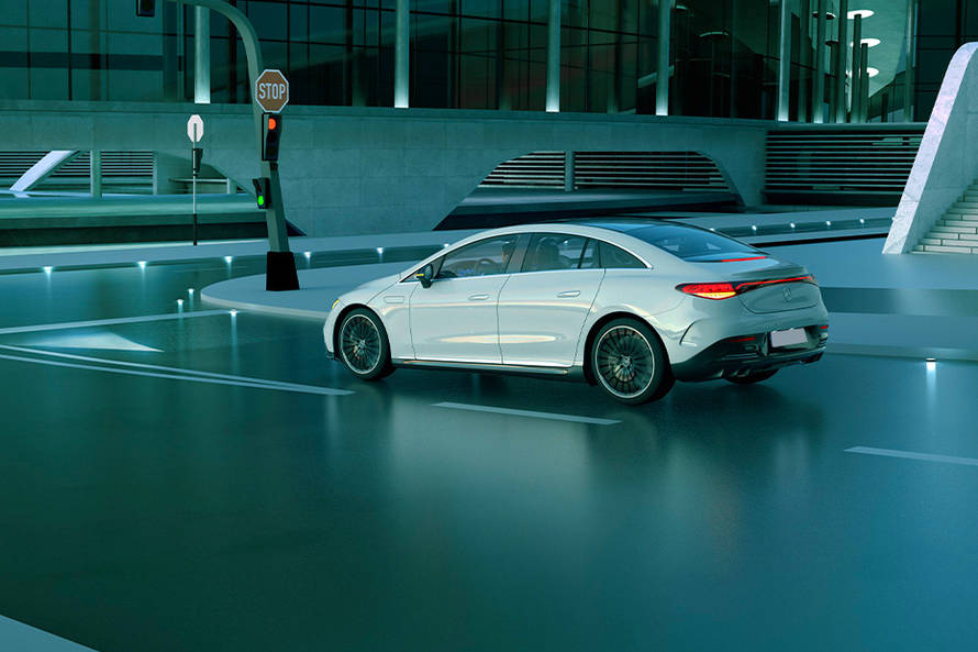 Mercedes-Benz EQE Sedan Rear Left View