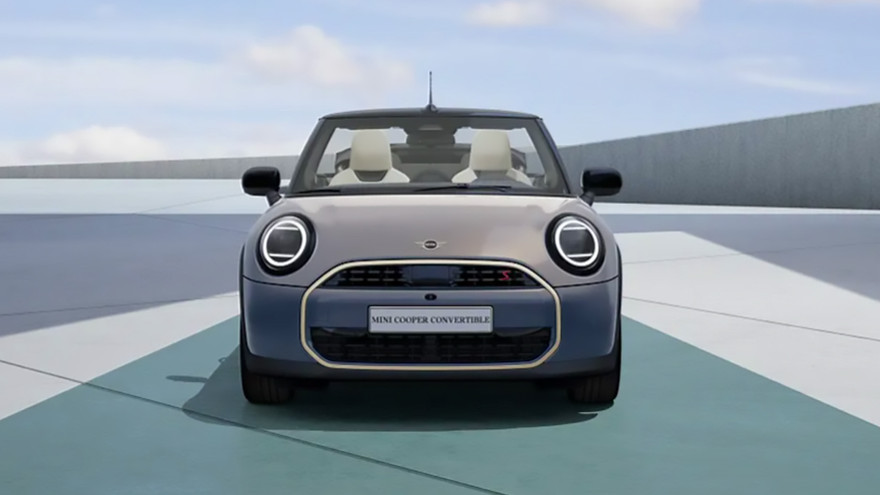 മിനി കൂപ്പർ കൺവേർട്ടബിൾ മുന്നിൽ കാണുക