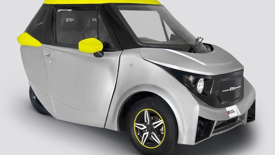 स्टाॅर्म मोटर्स आर3 आगे बाईं तरफ का चौथाई दृश्य