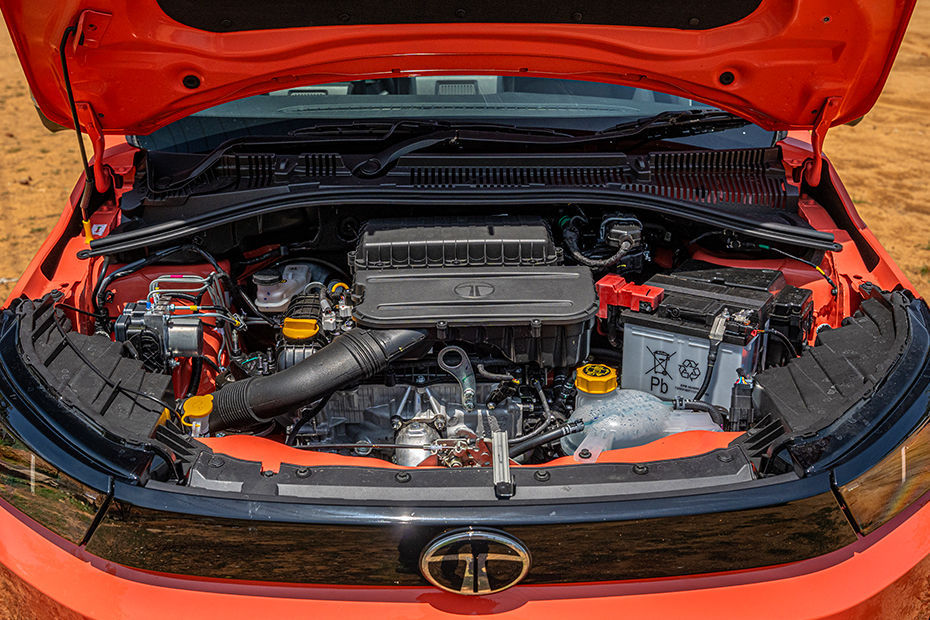 Tata Tiago The Tata Tiago’s 1.2-litre three-cylinder Revotron petrol engine makes 86 PS and offers adequate performance
