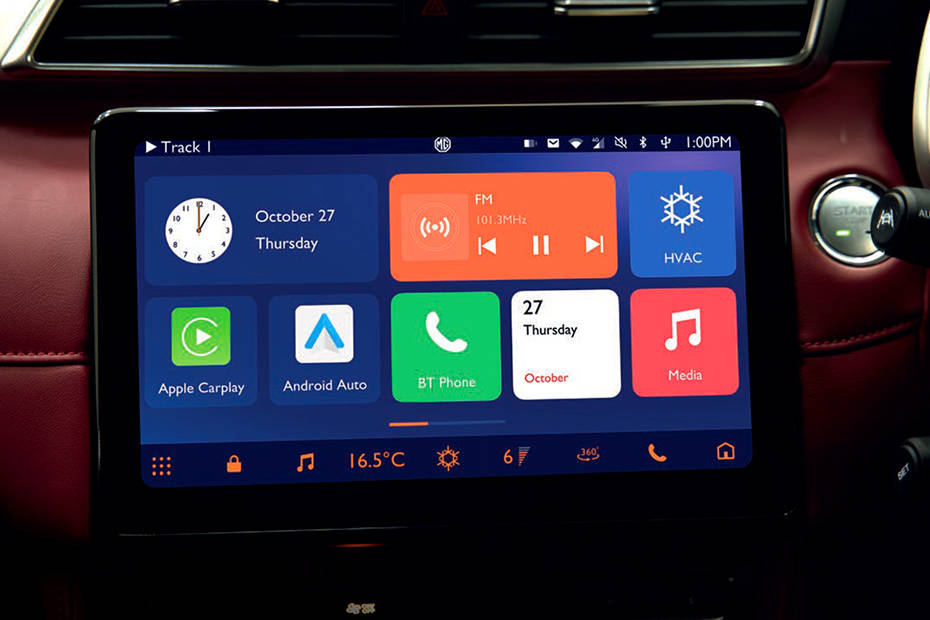 MG Astor Infotainment System Main Menu