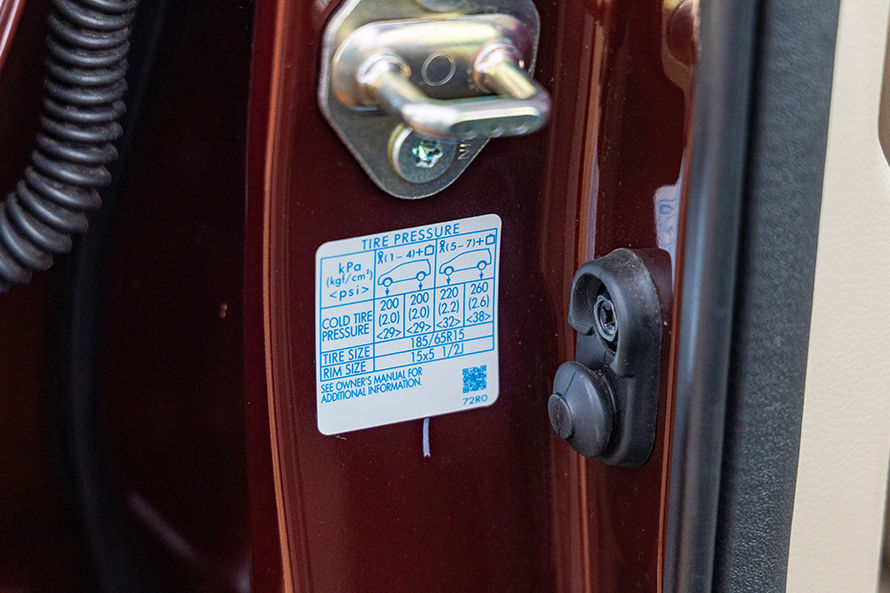 Maruti Suzuki Ertiga Tyre Pressure Information