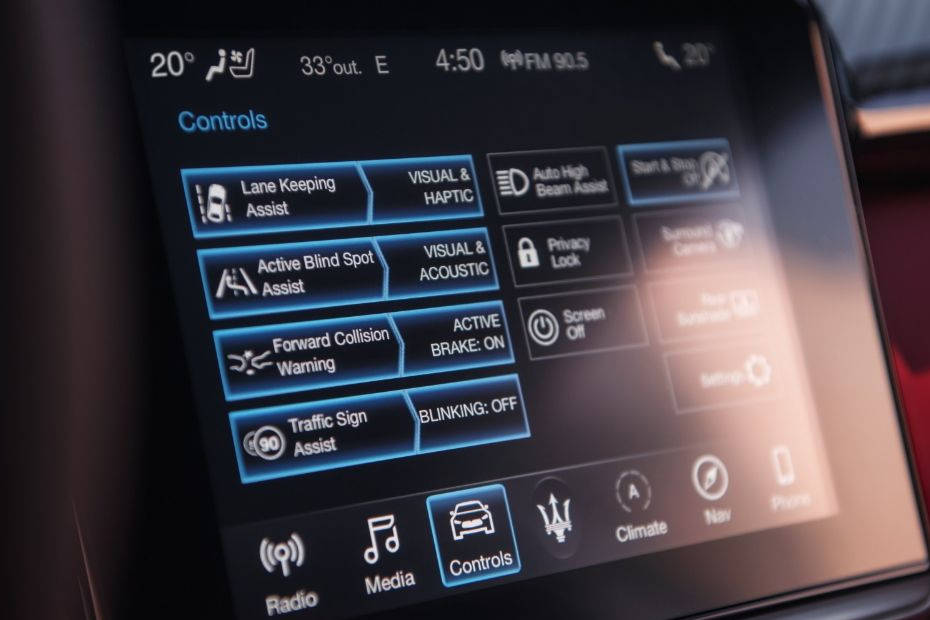 Maserati Levante Infotainment System Main Menu