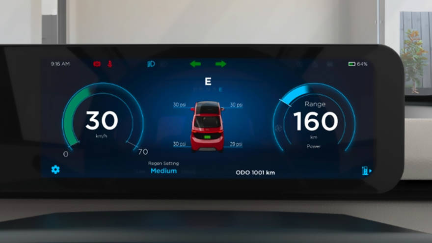 वेव मोबिलिटी ईवीए instrument cluster