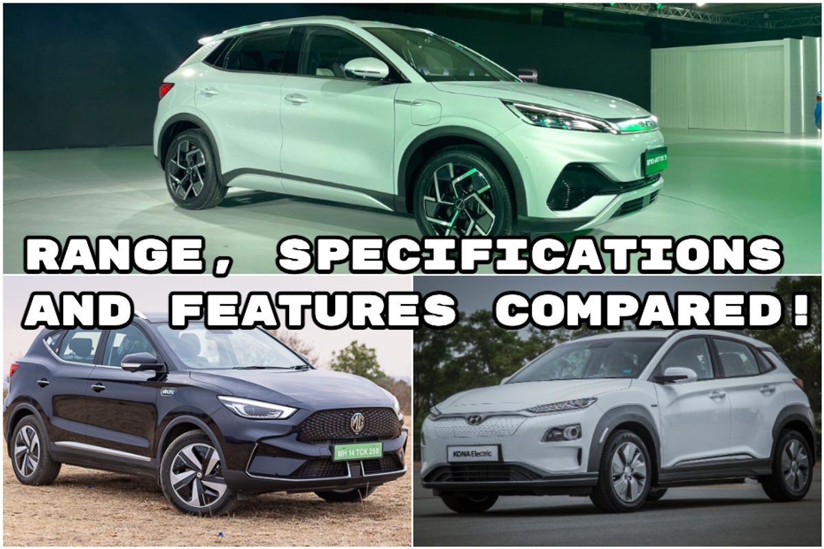BYD Atto 3 Vs MG ZS EV Vs Hyundai Kona Electric