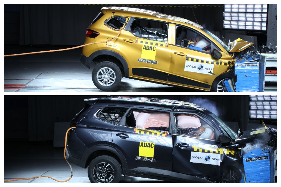 Renault Triber Vs Kia Carens Crash Test Comparo