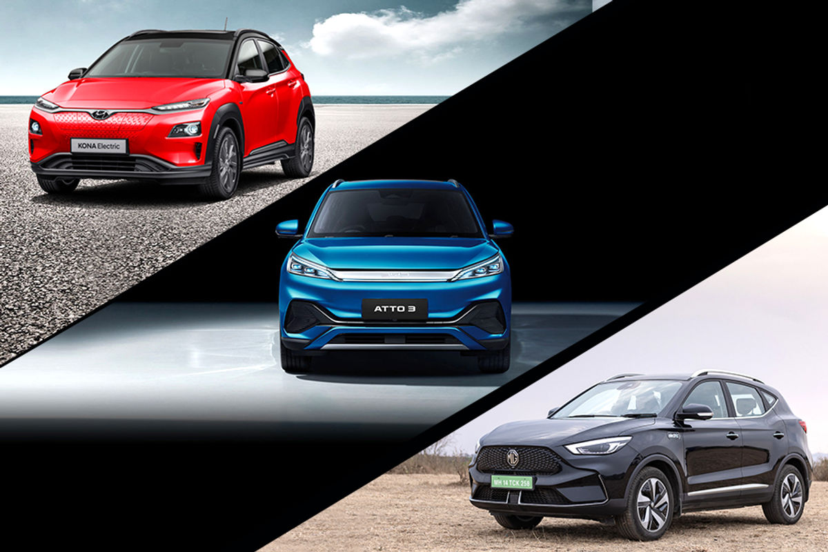 Hyundai Kona Electric, BYD Atto 3 and MG ZS EV Hyundai Kona Electric, BYD Atto 3 and MG ZS EV