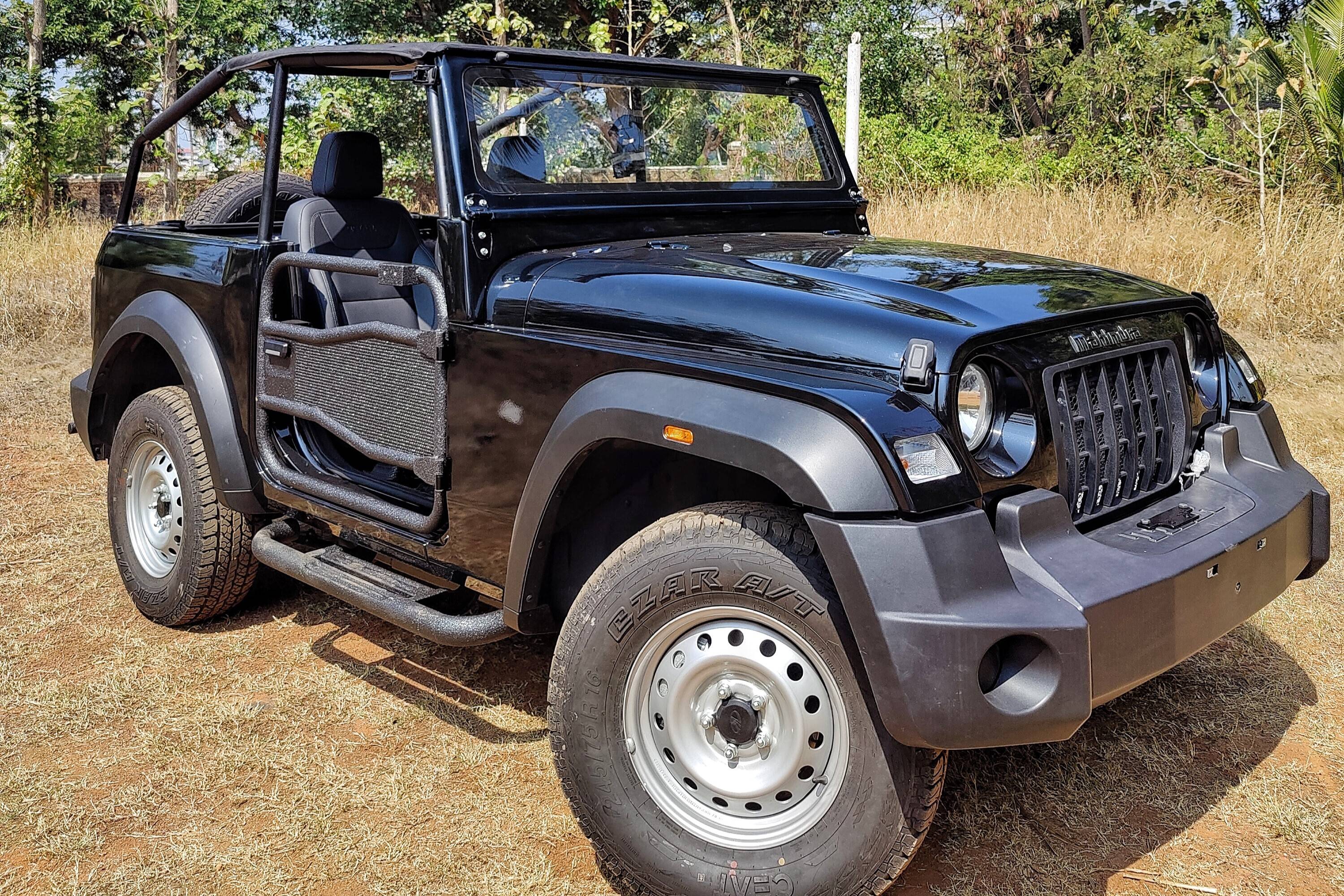 India s First Mahindra Thar With Chopped Roof Looks Like Vintage