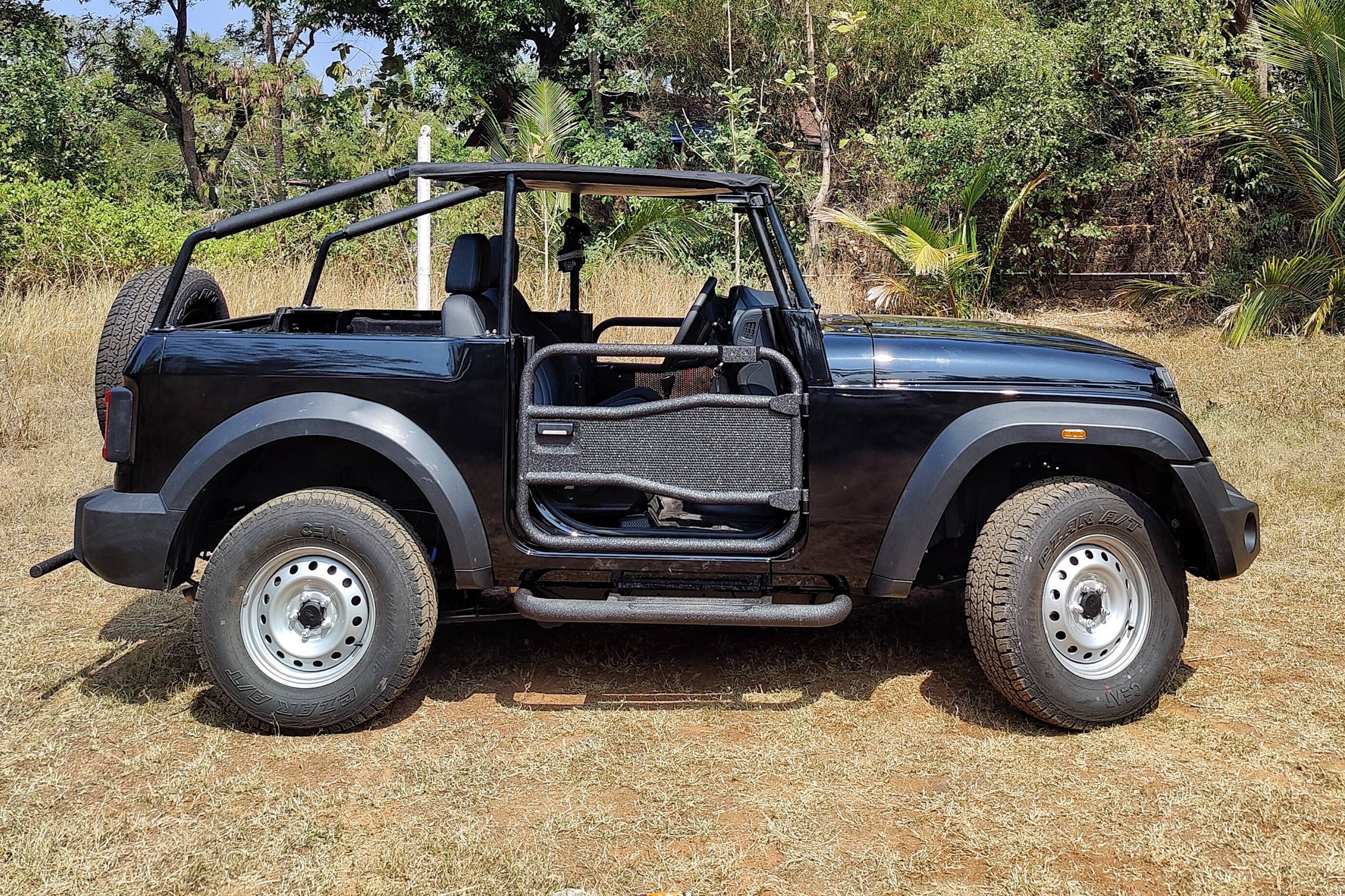 India s First Mahindra Thar With Chopped Roof Looks Like Vintage