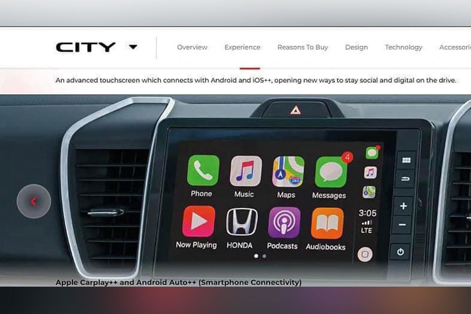 Honda City facelift touchscreen