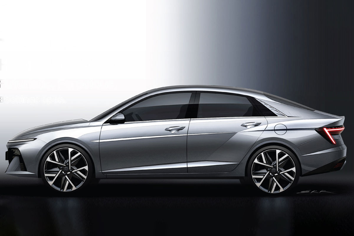 New Hyundai Verna side design sketch