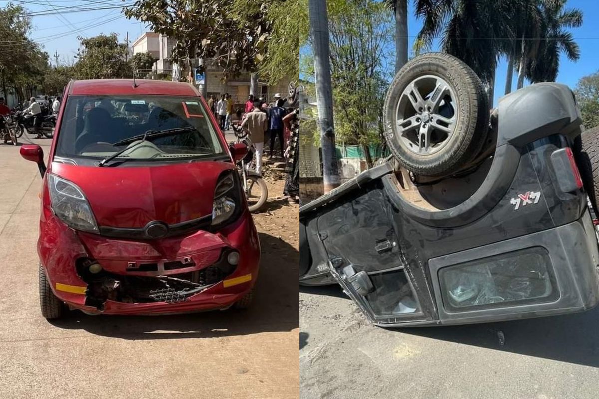 Mahindra Thar and Tata Nano Accident