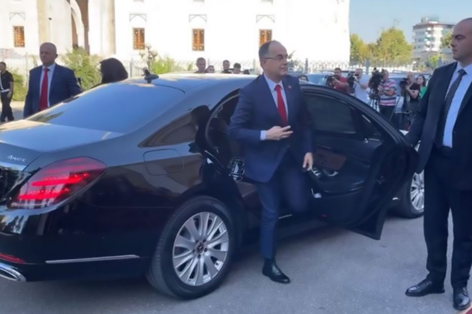 Bajram Begaj and his Mercedes-Benz S350