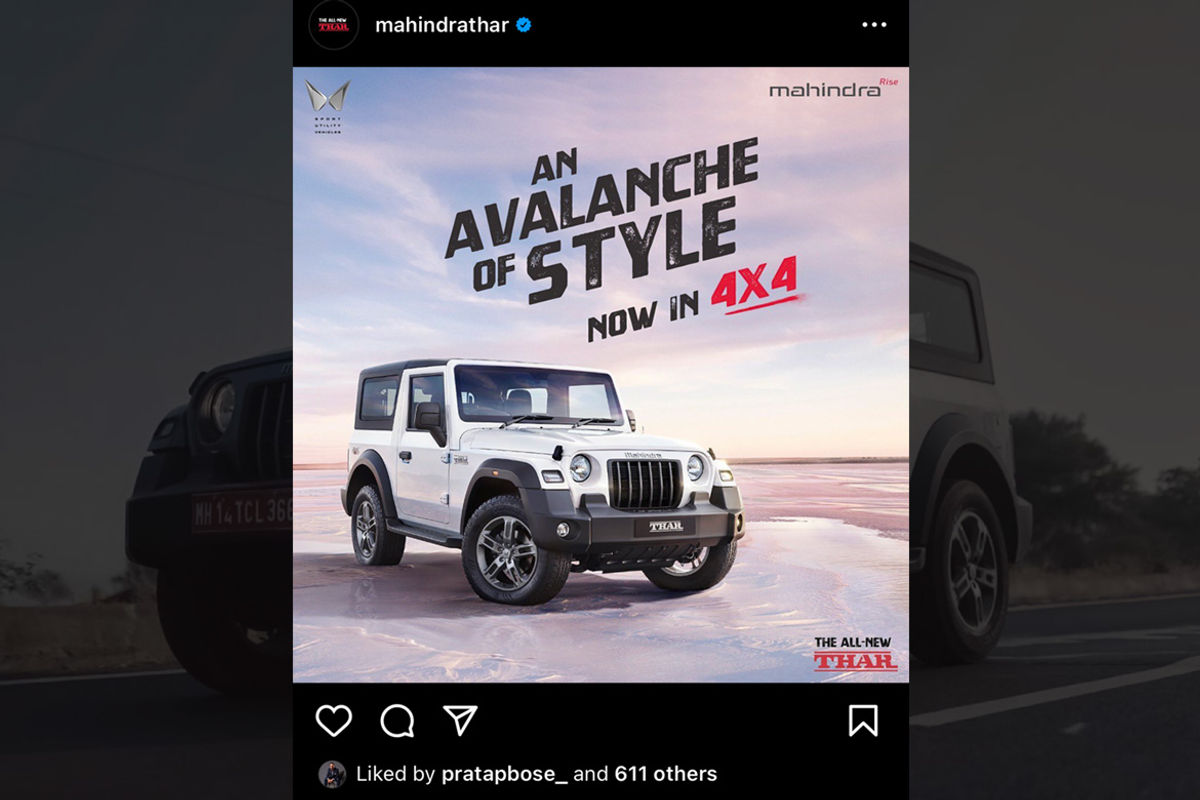 Thar 4WD in white