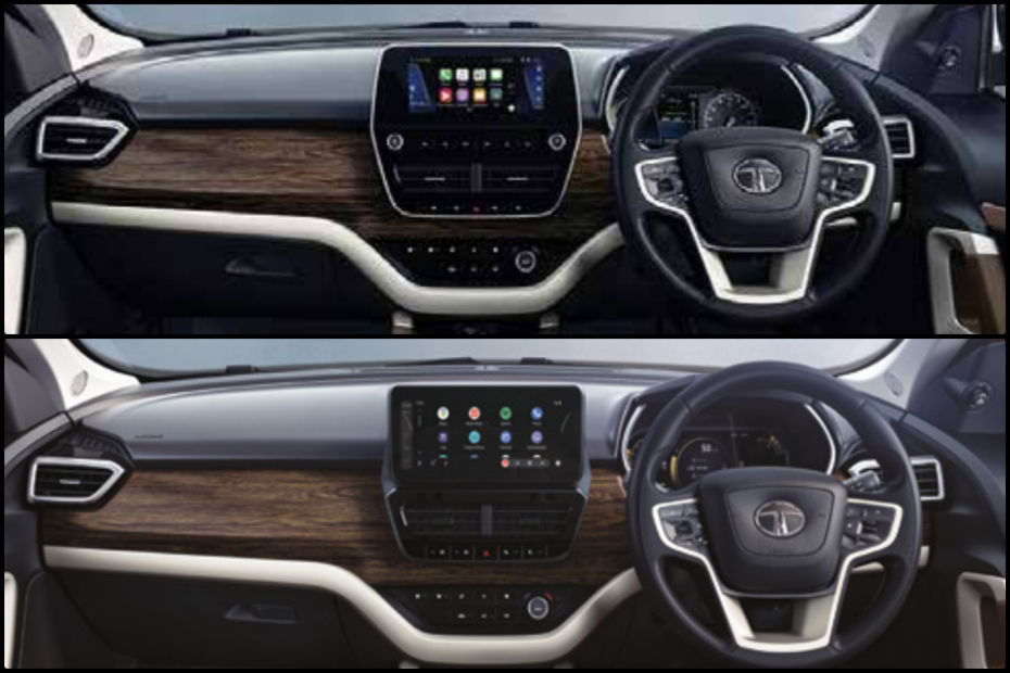 Tata Harrier dash old vs new