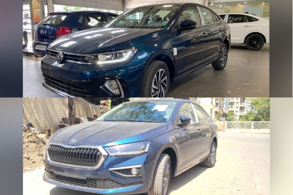 Skoda Slavia and Virtus Lava Blue Editions