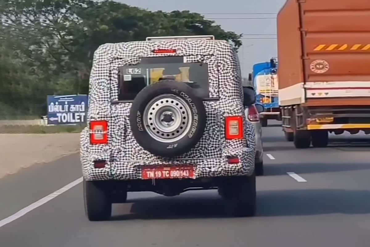 5-door Mahindra Thar spied