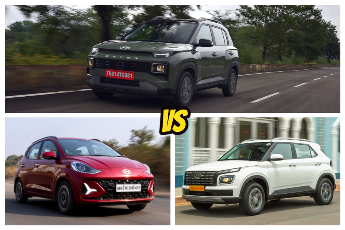 Hyundai Exter Vs Grand i10 Nios Vs Venue