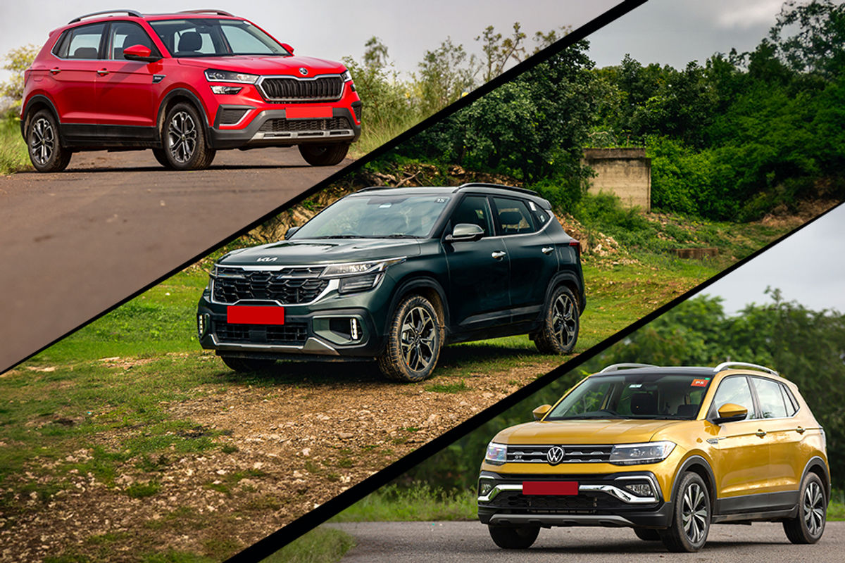 Kia Seltos vs Skoda Kushaq vs Volkswagen Taigun