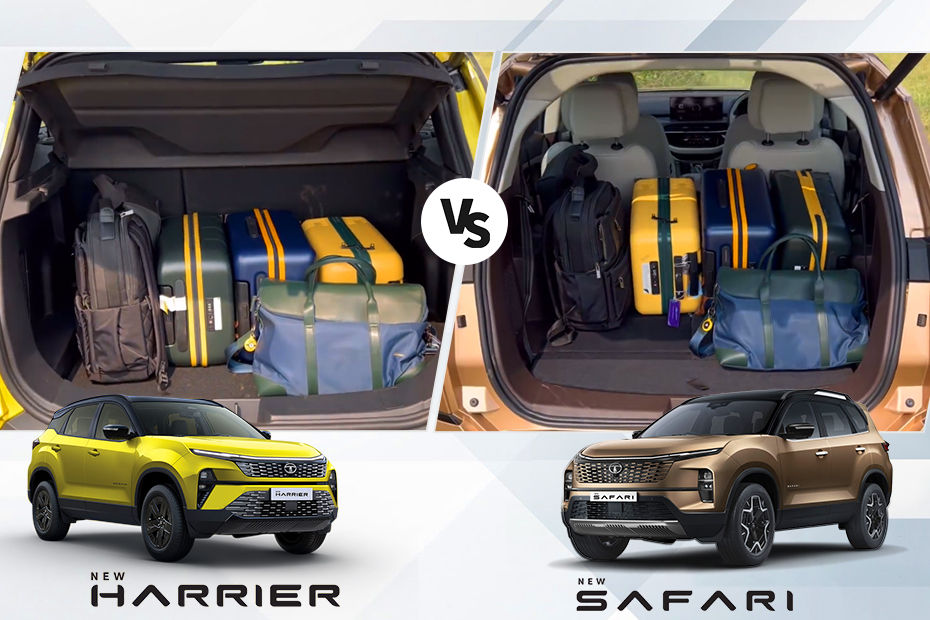 Tata Harrier and Tata Safari facelifts boot space comparison
