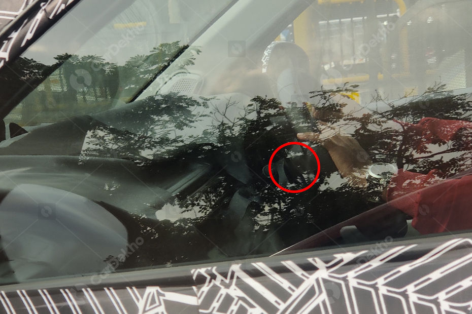Tata Punch EV paddle shifter spied