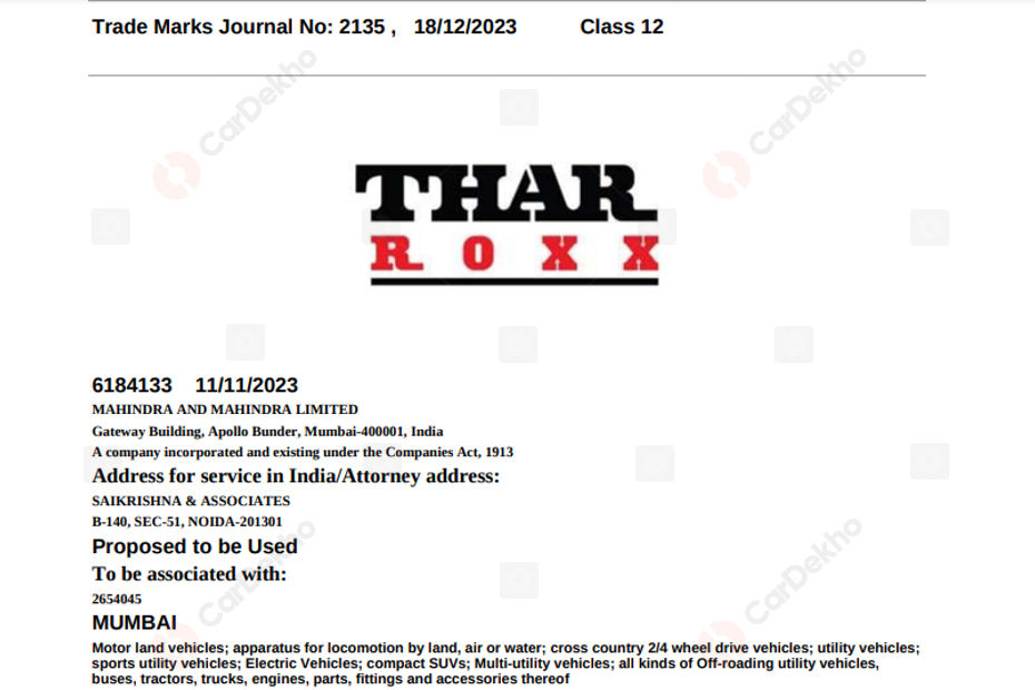 “Armada” Among 7 Names Trademarked For Upcoming Mahindra Thar 5-door