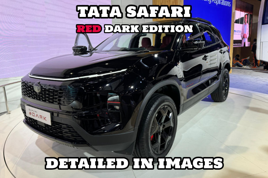 Tata Safari Red Dark Edition In Pics