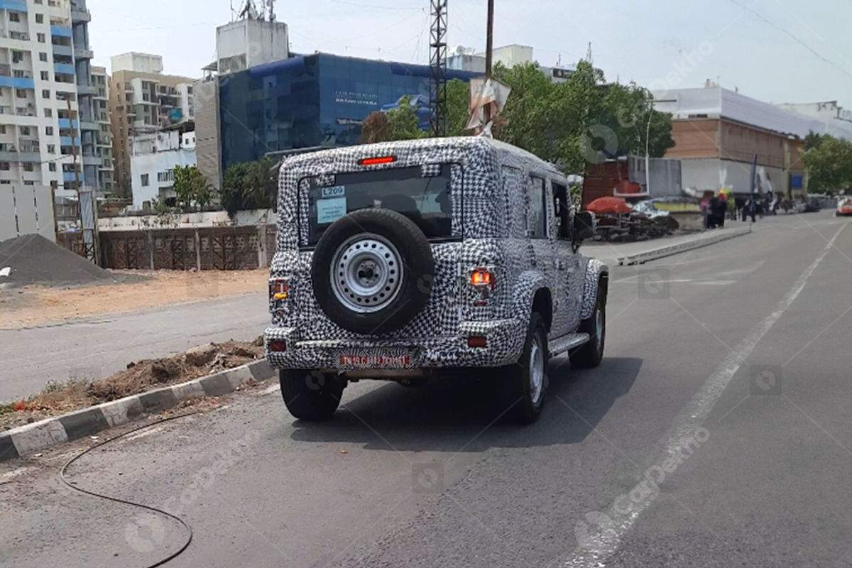 Mahindra Thar 5-door spied on test