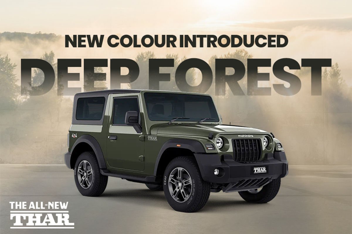Mahindra Thar Deep Forest colour option Mahindra Thar Deep Forest colour option