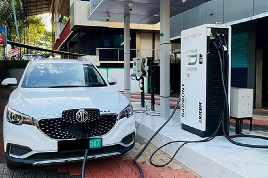 Exicom fast charger charging the MG ZS EV