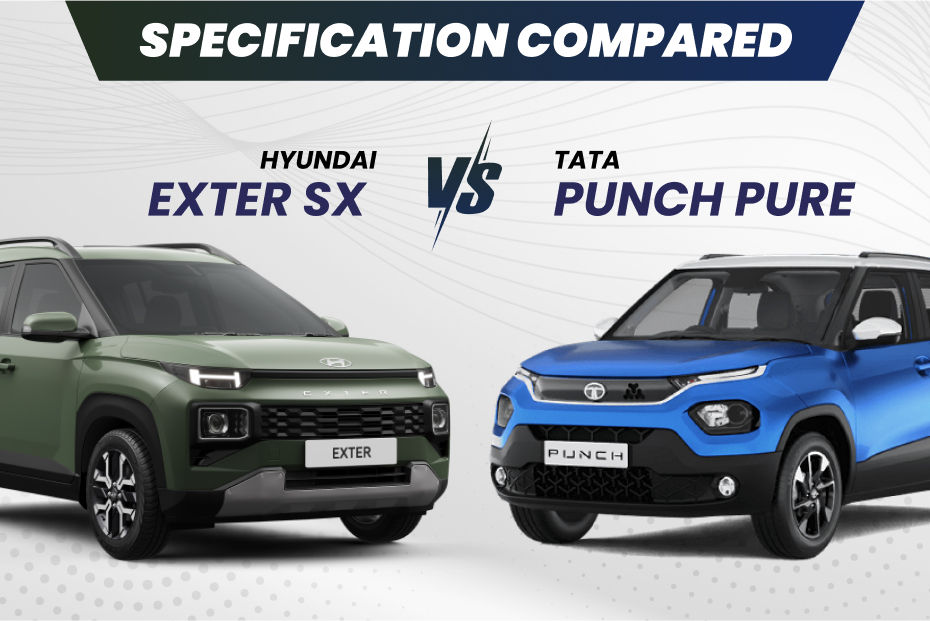 Tata Punch Pure vs Hyundai Exter EX