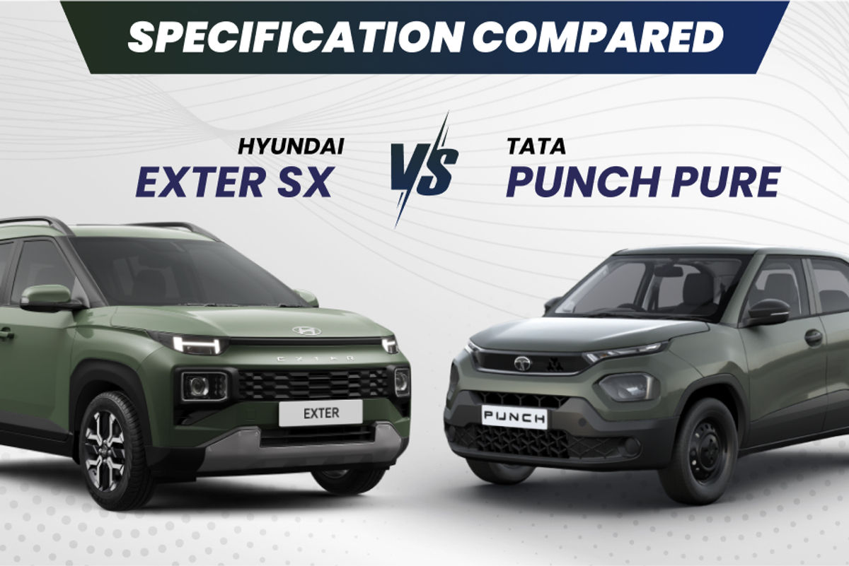 Tata Punch Pure vs Hyundai Exter EX Tata Punch Pure vs Hyundai Exter EX