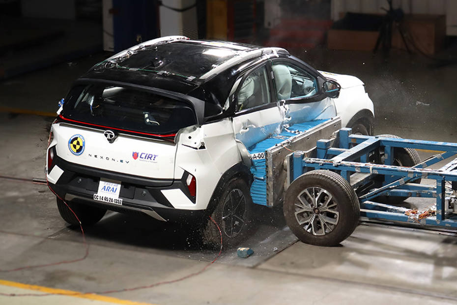 Tata Nexon EV side impact test at Bharat NCAP