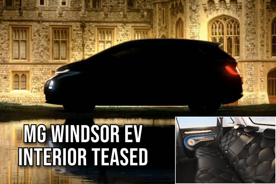 MG Windsor EV interior teased, showing the rear seats