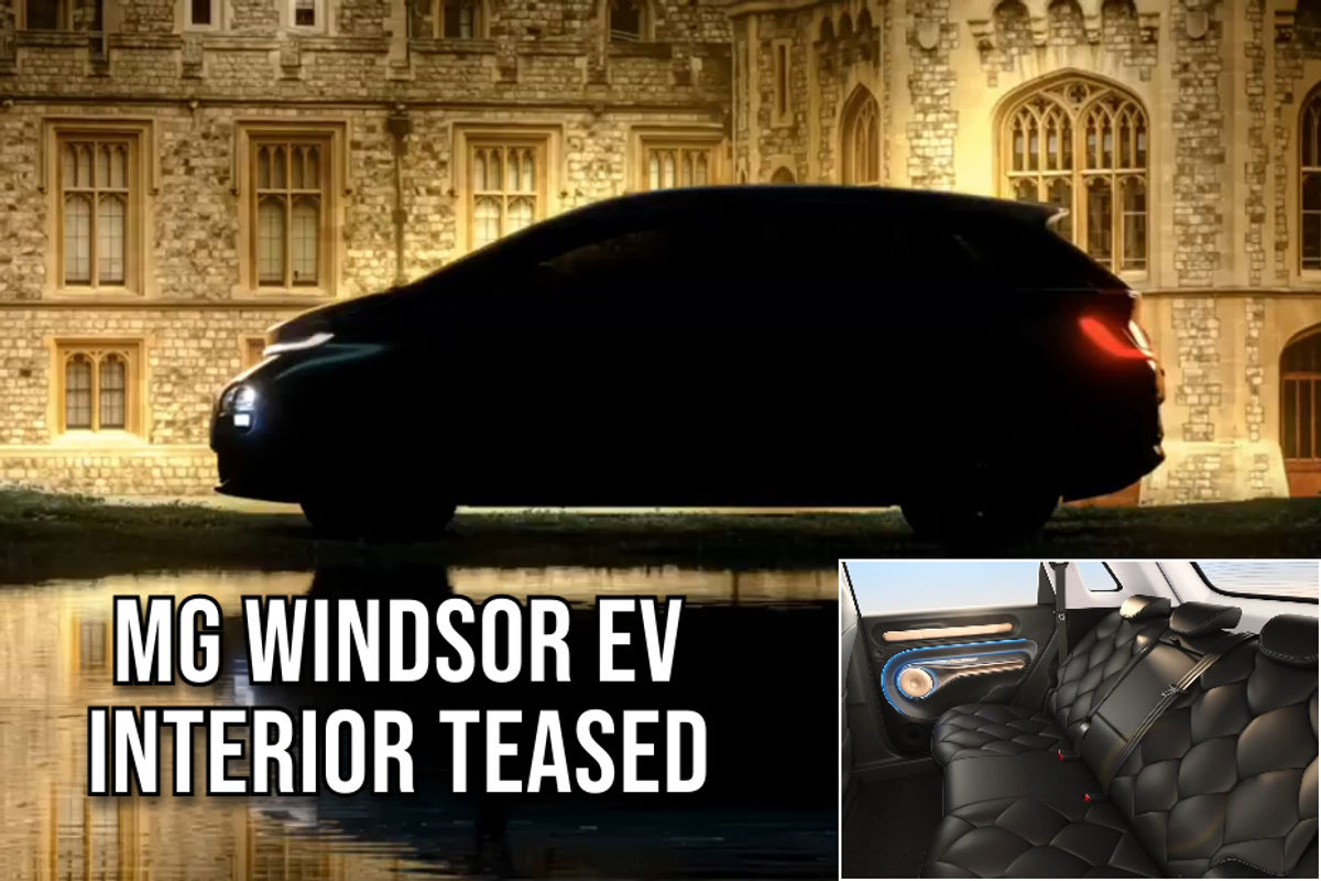 MG Windsor EV interior teased, showing the rear seats