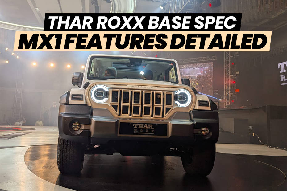 Mahindra Thar Roxx MX1 variant specifications detailed