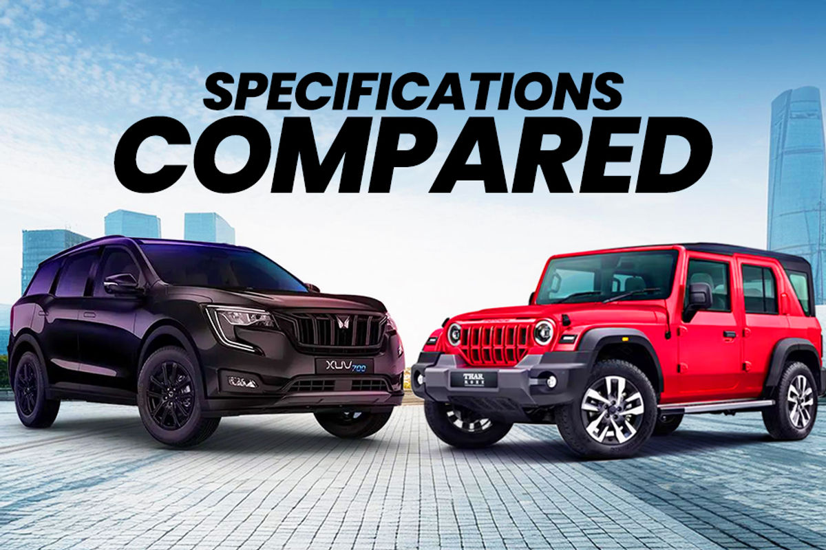Mahindra Thar Roxx vs Mahindra XUV700 specifications compared