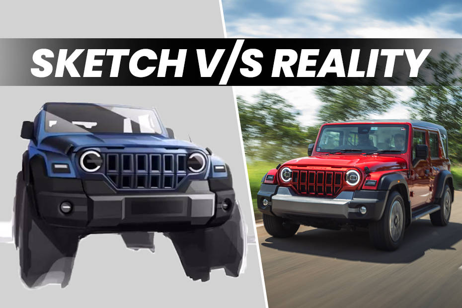 Mahindra Thar Roxx: Sketch vs Reality